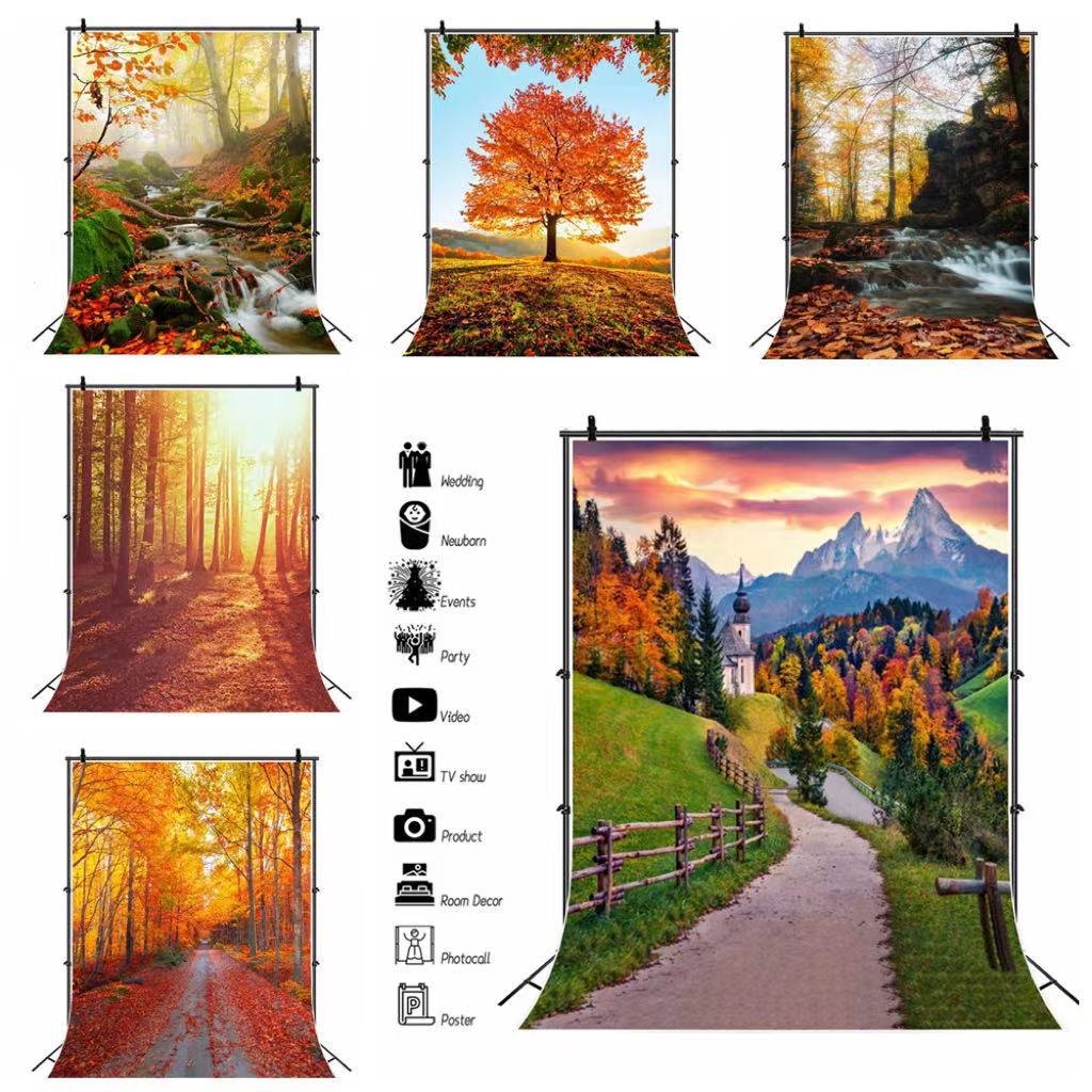 Autumn Backdrop Fall Leaves La - огляд і ціна Green Screen Collapsible